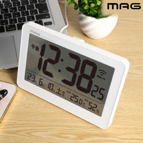 デジタル温度湿度計 | 無線LAN置掛両用 | デジタル時計 - 心ときめく生活雑貨『mecuーメクー』