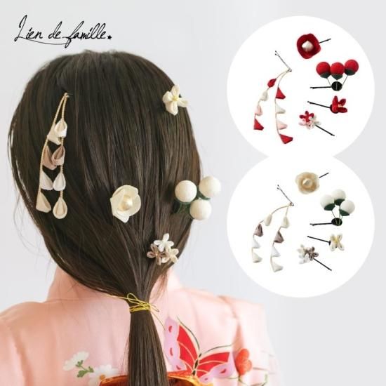 HANA | 和装 ちらしアメピンセット 5個セット - 心ときめく生活雑貨