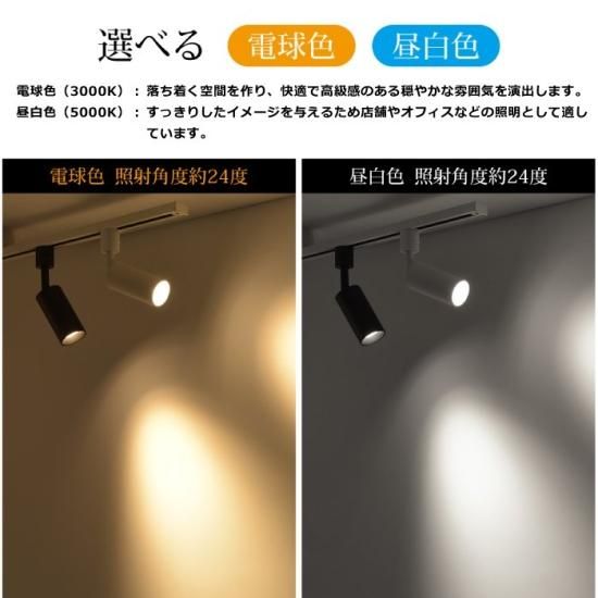 スポットライト3本セット 電球色 ライティングレール専用 角度24