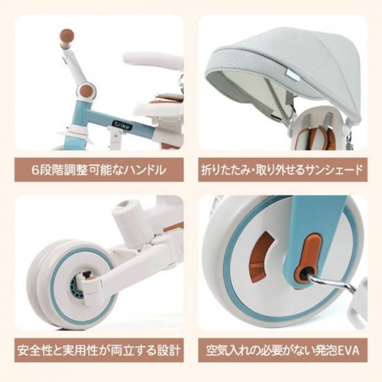 子供用三輪車 | 7in1 折りたたみ式 - 心ときめく生活雑貨『mecu