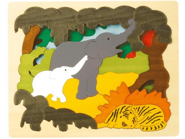 2重パズル・アジア ジョージラック - 木のおもちゃのお店 りぷか