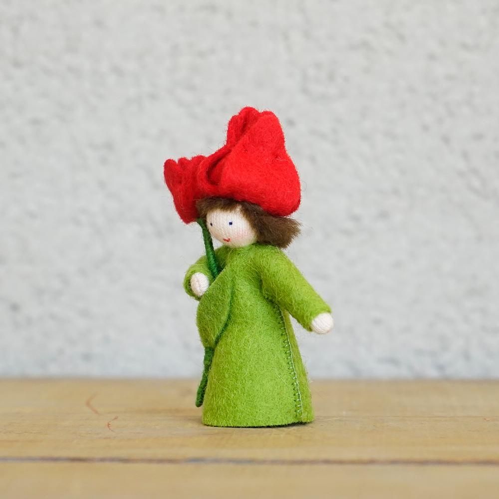赤いチューリップの妖精 頭に花 ホワイト Ambrosius fairy