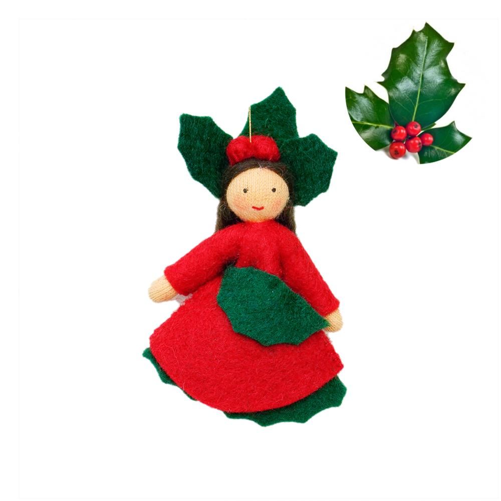 ヒイラギ ベージュ Ambrosius Doll/fairy/アンブロシウスフェアリーの冬の妖精人形 木のおもちゃのお店りぷか