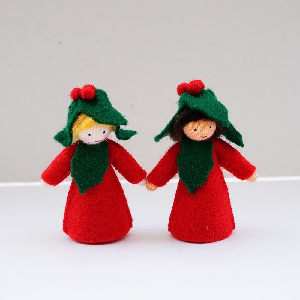 ヒイラギの男の子 ホワイト Ambrosius Doll/fairy/アンブロシウスフェアリーの冬の妖精人形 木のおもちゃのお店りぷか