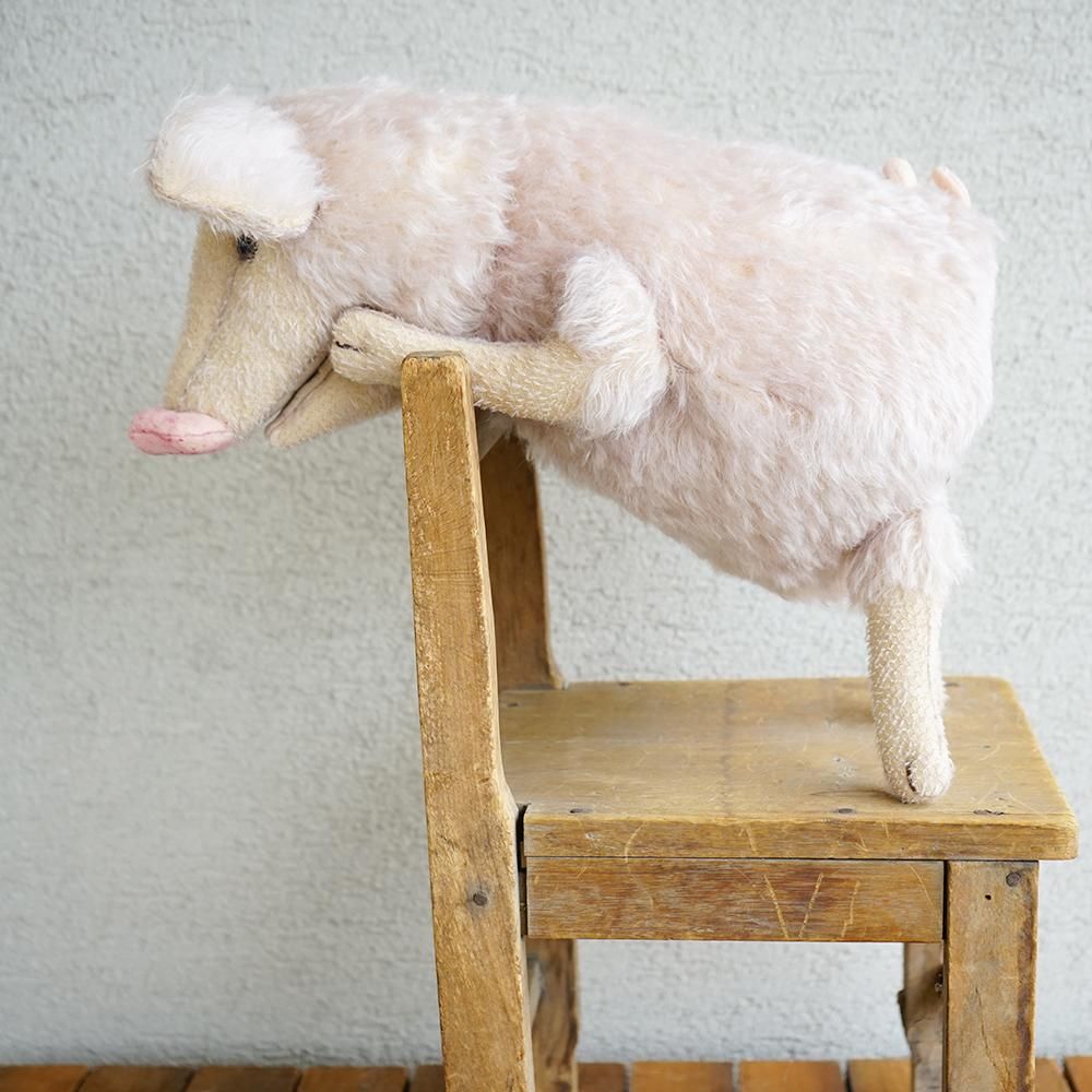 1920年代　ドイツ製　木彫り　パペット ぶたのロザリー ドイツBARLEBEN/バーレーベン工房の動物手人形