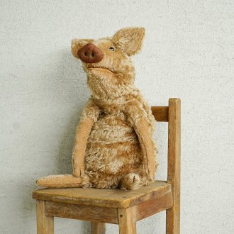 野ぶたのルーサー  ドイツBARLEBEN/バーレーベン工房の動物手人形