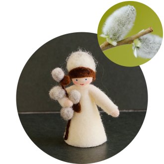 ネコヤナギ 手に装飾 ホワイト Ambrosius Dolls/アンブロシウス フェアリー 2022春の妖精