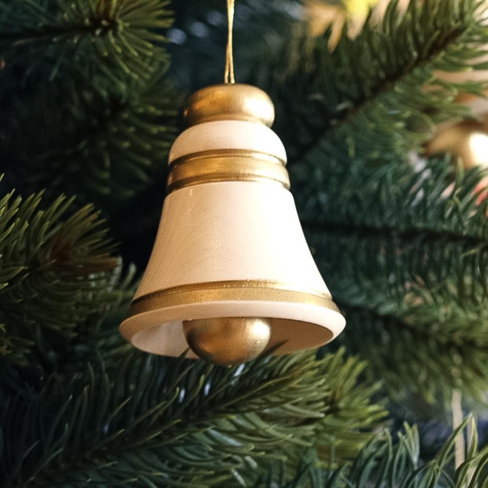 DRオーナメント・鐘ホワイト DRECHSEL/ドレクセル ドイツの木製