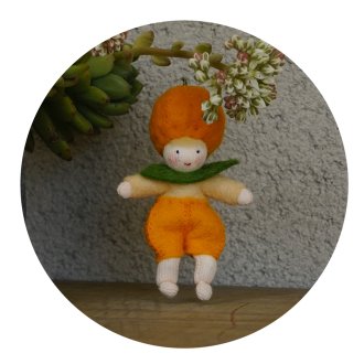 オレンジBoyホワイト ハンギング Ambrosius Dolls/アンブロシウス フェアリー 果実の妖精スペシャルドール