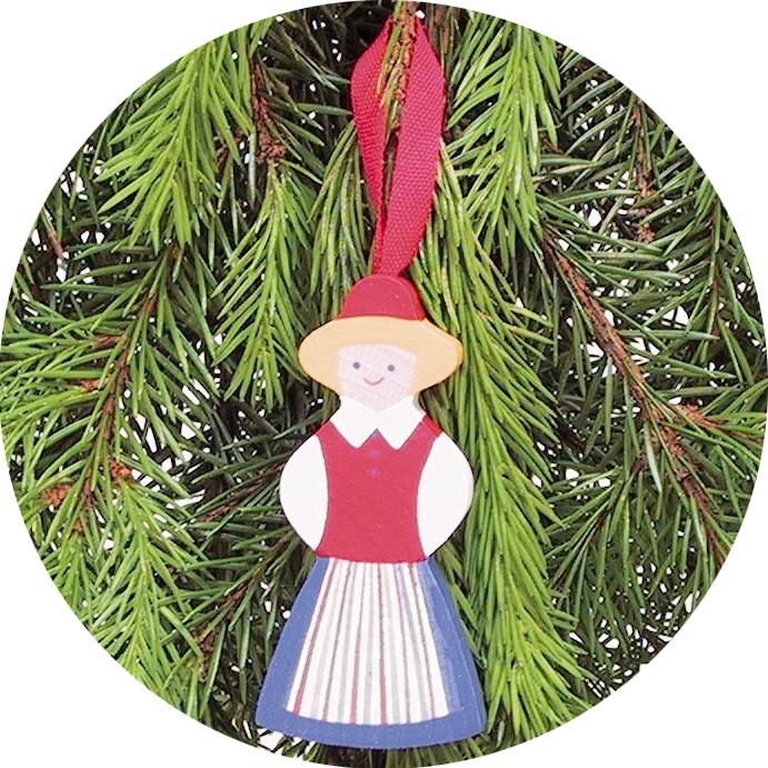 【レア美品】ロールストランド★スウェーデンの民族衣装★トリオ　③ クリスマスのオーナメント民族衣装を着た女の人 | Larssons tra