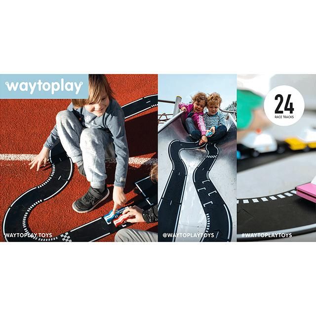 【新品未使用】waytoplay 24 グランプリ グランプリ waytoplay】ごっこが広がるゴムマットのロードセット24