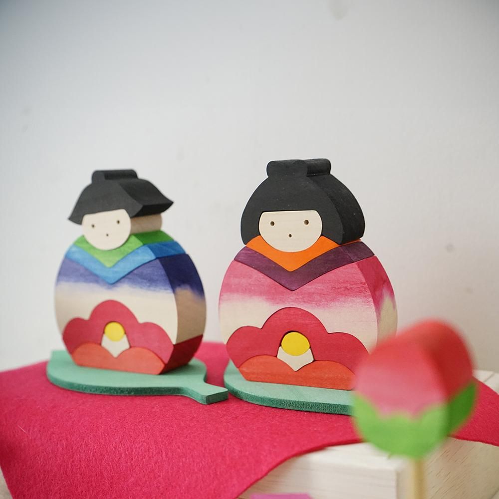 ひな祭り　飾りセット　組み木 椿びな 組木のお雛様 木のおもちゃ杢・MOKU | ひな祭りの