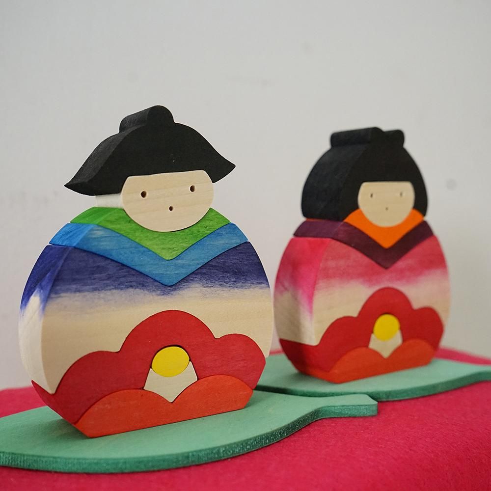 椿びな 組木のお雛様 木のおもちゃ杢・MOKU | ひな祭りの 椿びな 組木のお雛様 木のおもちゃ杢・MOKU | ひな祭りの