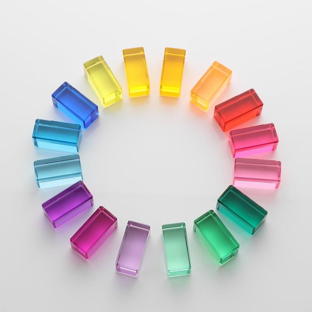 【匿名配送】レーゲンボーゲンランド　虹の石　17個　リニューアル前 虹の石 アクリル積み木REGENBOGENLAND/レーゲンボーゲンランド社