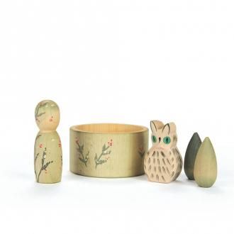 ファンシーニンス GRAPAT/グラパットの帽子をはずせる人積み木 木の