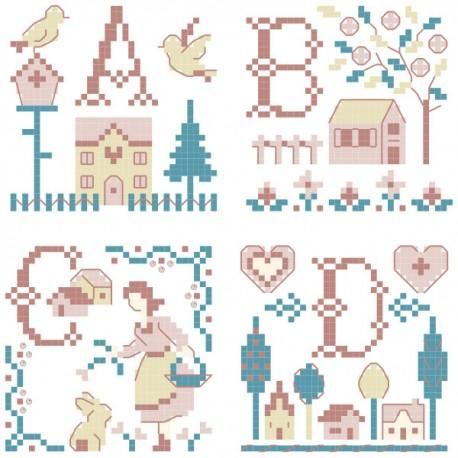 ABC KREUZSTICHBILDER アルファベット　クロスステッチ ABC KREUZSTICHBILDER アルファベット クロスステッチ
