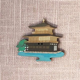 フランス製 木製ボタン 日本図柄