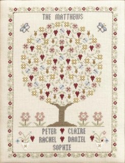 Historical Sampler<br>Butterfly & Bee Family Tree cross stitch<br> 
