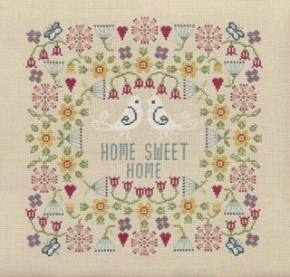 Historical Sampler<br>Flower Home Sweet Home cross stitch<br> 