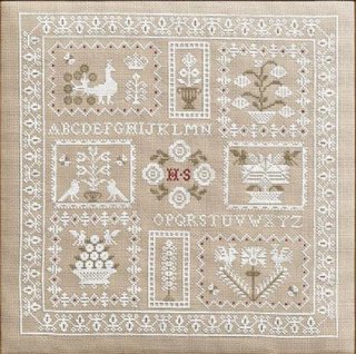 【アイーダ】Historical Sampler<br>White Acorn cross stitch<br> 
