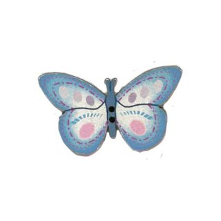 フランス製【木製ボタン】 蝶々 ブルー