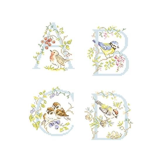 ABC KREUZSTICHBILDER アルファベット　クロスステッチ Cursive Alphabet Cross Stitch Pattern, Cross Stitch Font