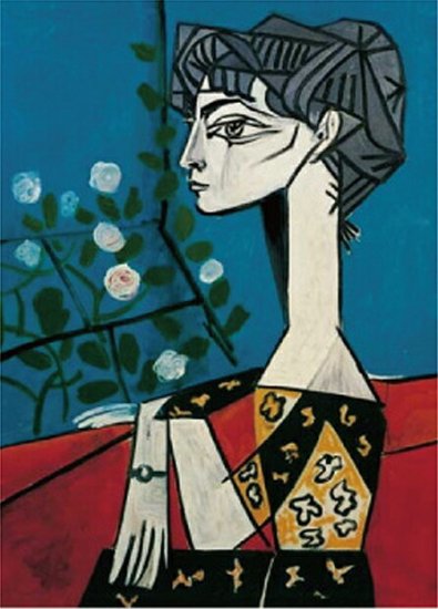 【ドイツ輸入ポストカード】パブロ・ピカソPablo Ruiz Picasso『花とジャクリーヌ』 - Heart Art Collection