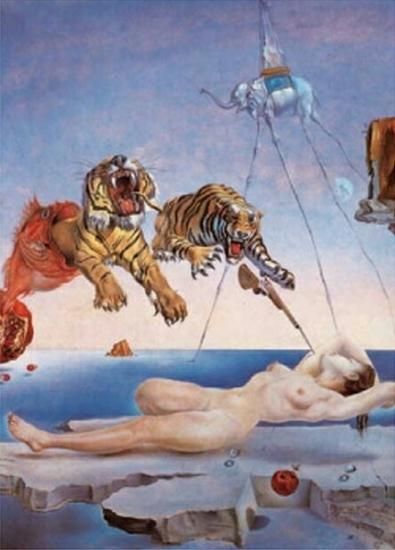 サルバドール・ダリ 目覚めの一瞬前　リトグラフ Amazon.co.jp: ダリ・「目覚めの一週前、ザクロの実のまわりを一匹の