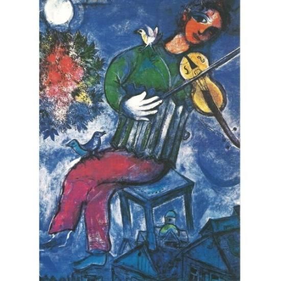 輸入ポストカード】マルク・シャガールMarc Chagall『青いバイオリン