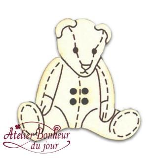 ܥBOUTON TEDDY CALIN IVOIRE2.3cm