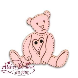 ܥBOUTON TEDDY AMOUREUX ROSE2.3cm