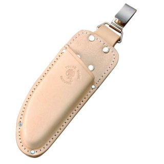 剪定鋏ケースフック付き ST-21F／Gardening scissors(pruning)white leather case L with a belt clip
