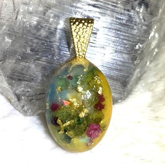 ORGONITE Space Oval Pendant 02 with OPAL - オルゴナイト