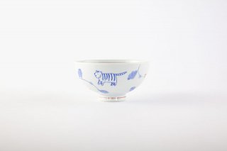 子福茶碗　寅（トラ）・赤