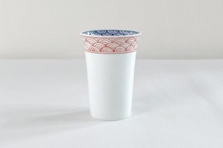 【廃番20%OFF】縁静海波　フリーカップ（赤）