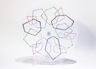 ガラス作家：能登朝奈 パート・ド・ヴェール 3連小皿 パートドヴェール