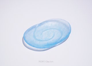小皿 -波紋- 1【オリジナル・一点もの | 涼しげガラス皿】