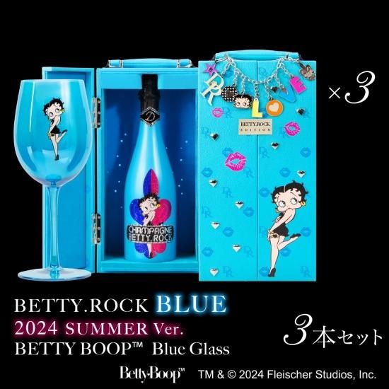 BETTY.ROCK BLUE 3本セット BLUEグラス3脚付 - シャンパンD.ROCK BETTY.ROCK BLUE 3本セット BLUEグラス3脚付 - シャンパンD.ROCK