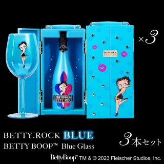 【予約】BETTY.ROCK BLUE 3本セット BLUEグラス3脚付
