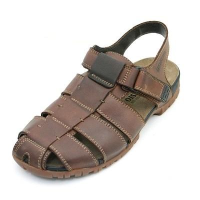 MEPHISTO レザーサンダル 40 SHARK FIT メンズ レザー サンダル／ダークブラウン｜メフィスト