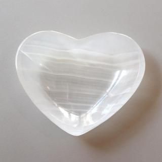 white onyx small heart bowl/  I