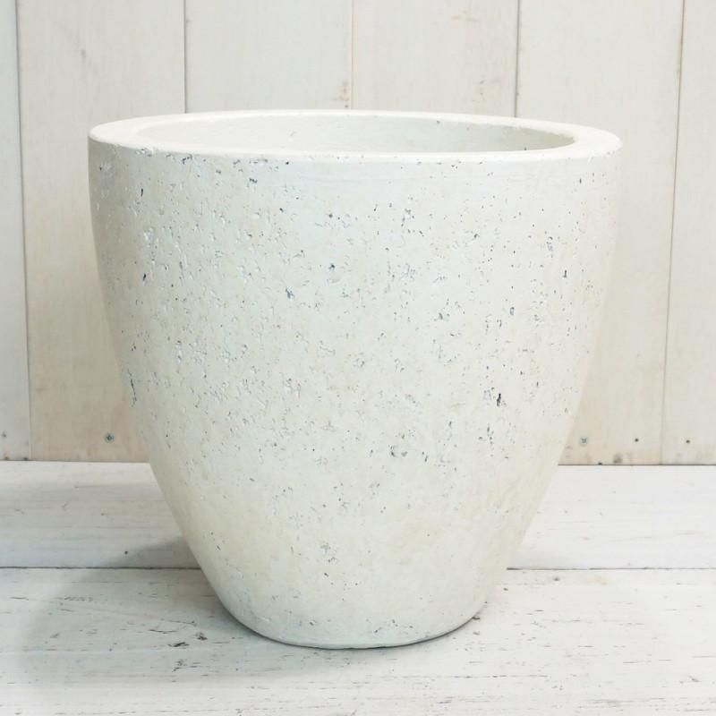 植木鉢 おしゃれ セメント フォリオエッグL＜ 30cm 10号 穴あり 白