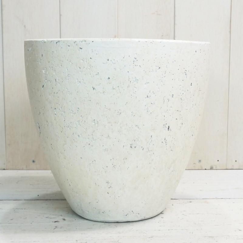 植木鉢 おしゃれ セメント フォリオエッグL＜ 30cm 10号 穴あり 白