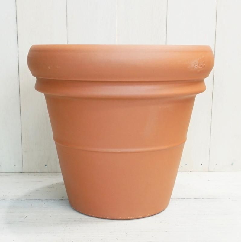 イタリア製　大型テラコッタ 植木鉢 花模様 大きめ イタリア製 大型テラコッタ 植木鉢 花模様 大きめ