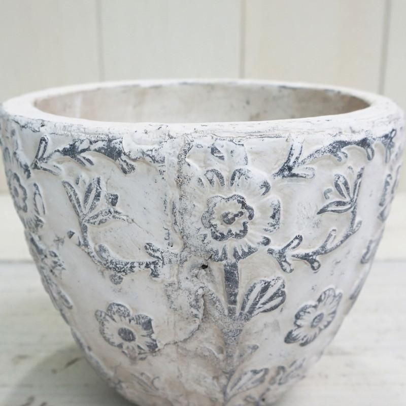 白い陶器のボウル　骨董　アンティーク　鉢 俊彦窯】でかボウル/泥彩/白/（径 19.5cm） | 【丹波のイロドリ】丹波