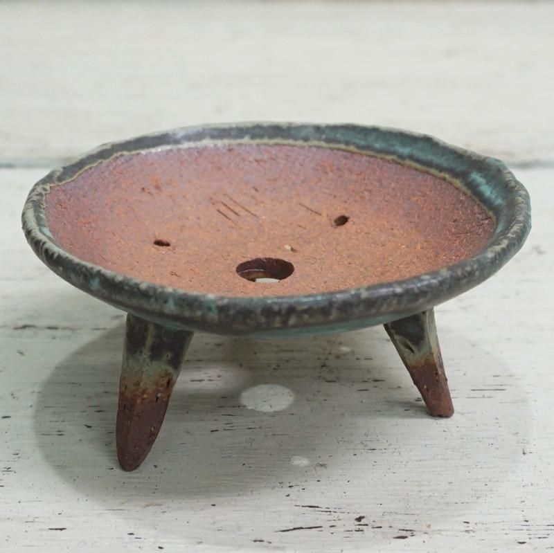 植木鉢 おしゃれ 陶器鉢 信楽焼 高足鉢(白釉/青竹釉)S＜ 9cm 3号