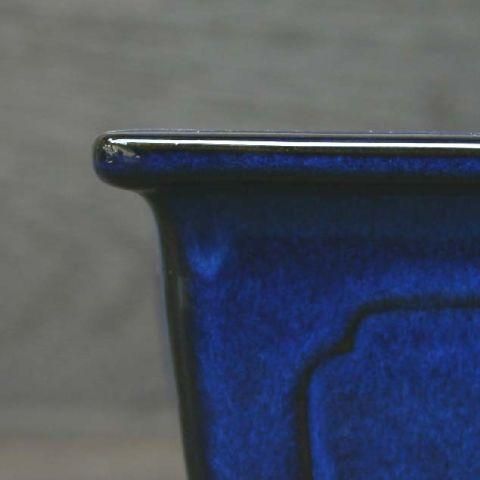 陶器製 長方形盆栽鉢 21号 盆栽鉢 長方形 陶器 植木鉢 長角マドリ生子 L＜ 25cm x 20cm 8号 底穴