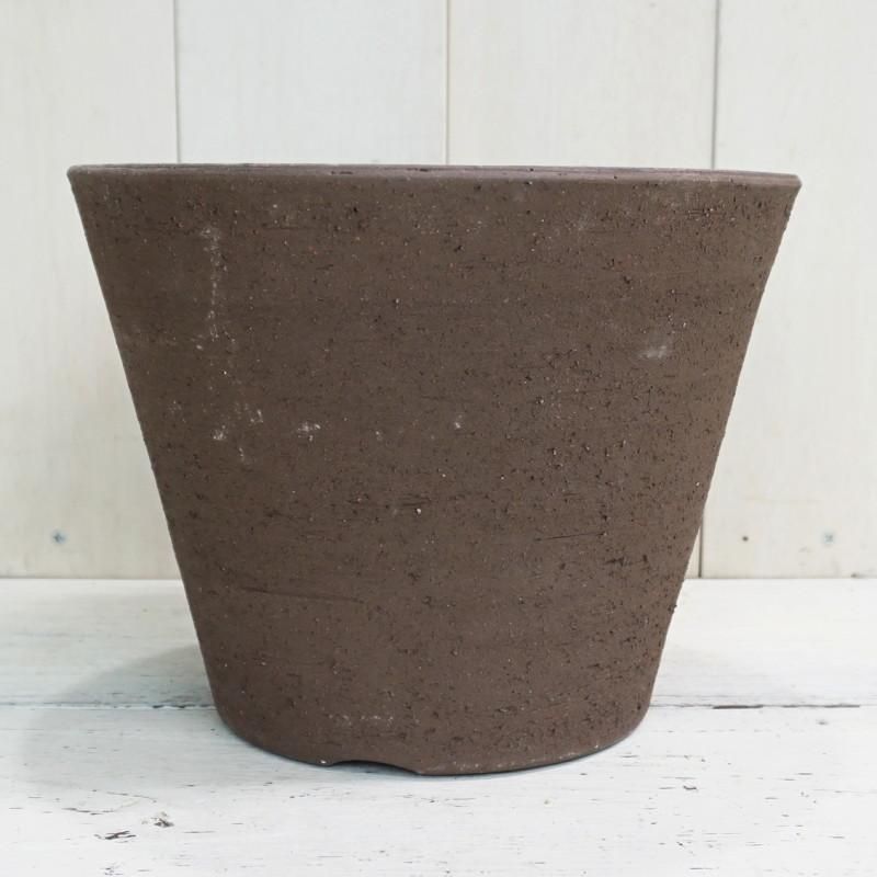 陶器常滑焼鉢レトロ 植木鉢 おしゃれ 和風 常滑焼 ラフポット L(Be/Br)＜ 22cm 7号