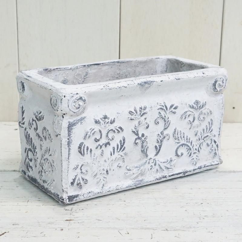 ⑫ホワイト長方形陶器花器