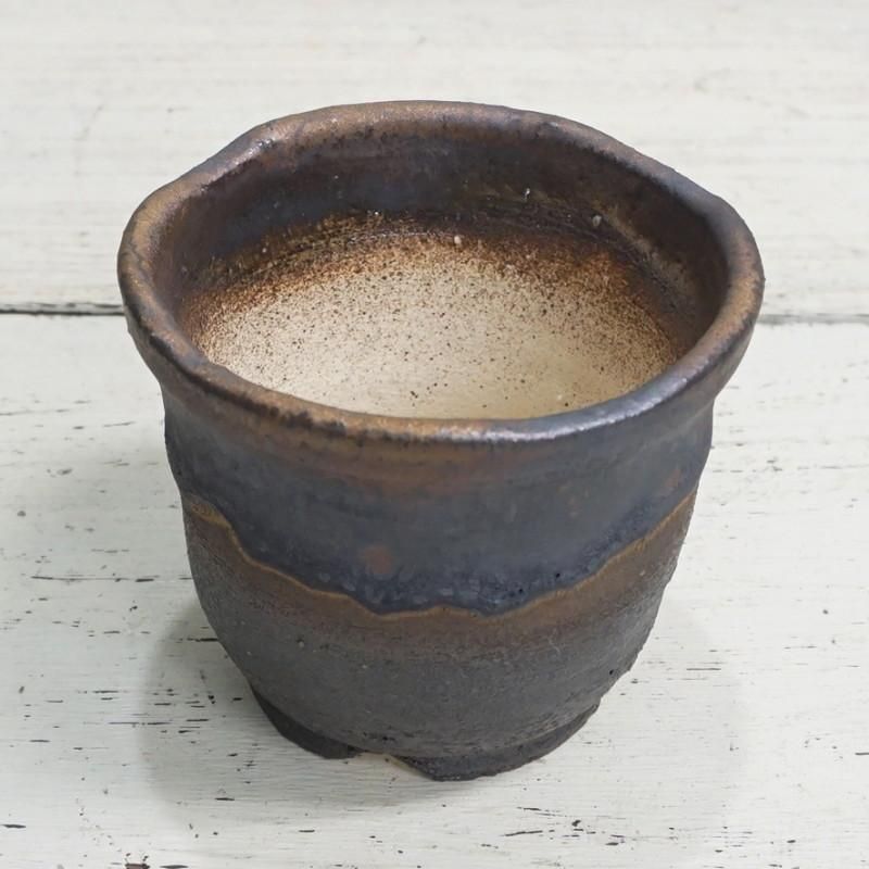 中南米アンティーク彩文深鉢 植木鉢 おしゃれ 陶器鉢 信楽焼 金彩中深 2L＜ 12cm 4号 穴あり